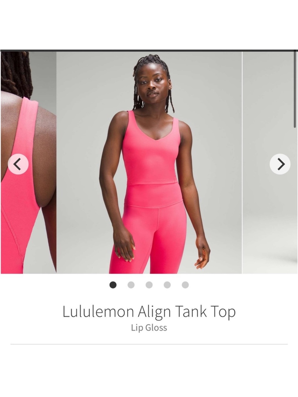 Lululemon Align Tank Top Lip Gloss Pink Sz 6